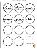 Spice Labels Template