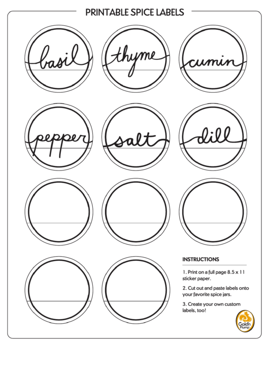 Spice Labels Template Printable pdf