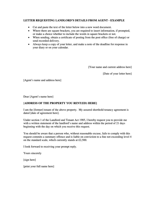 5 Letter To Landlord Templates Free To Download In PDF
