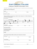 Change Of Student Information Form