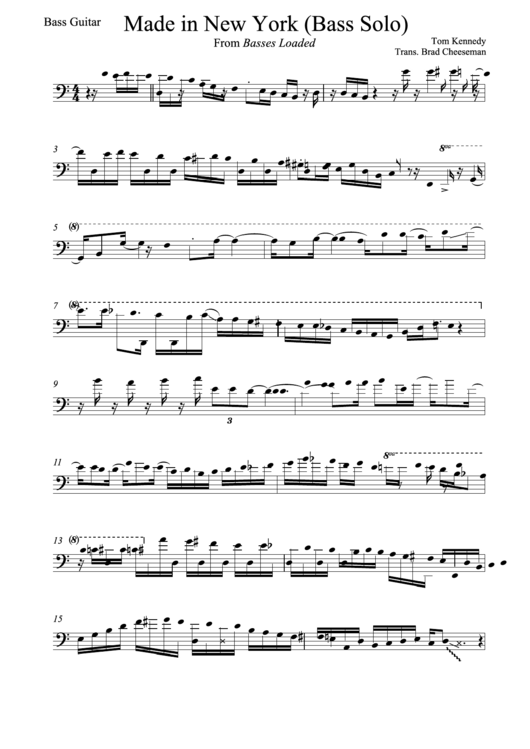 Made In New York (Bass Solo) Bass Guitar Printable pdf