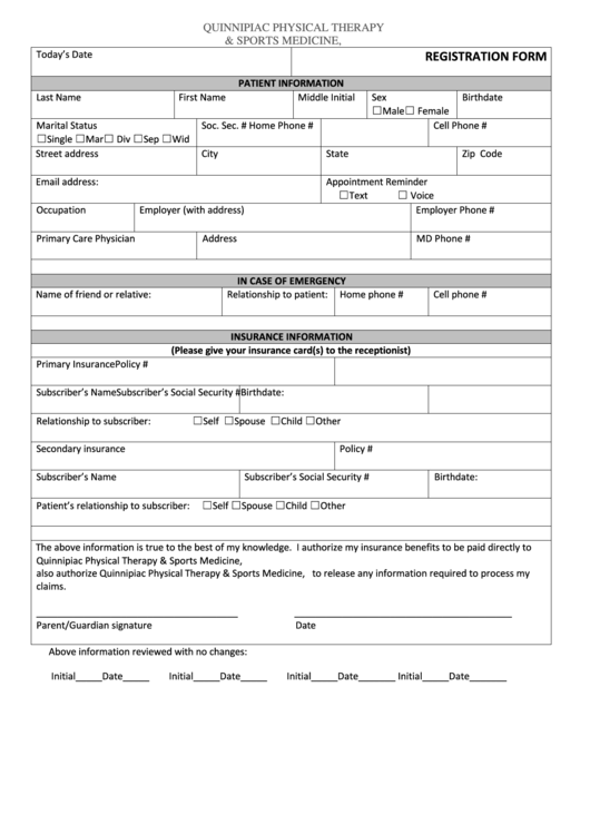 Fillable Sample Medical Registration Form Printable pdf