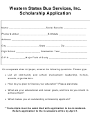 Western States Scholarship Application Template