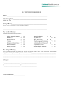 Patient Information And History Form