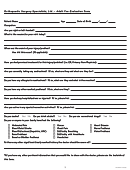 Adult Pre-evaluation Form