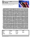 Color Words - Word Search Puzzle Template