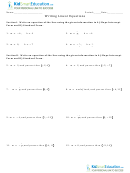 'writing Linear Equations' Algebra Worksheet Template
