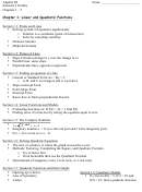 Linear And Quadratic Functions Printable pdf
