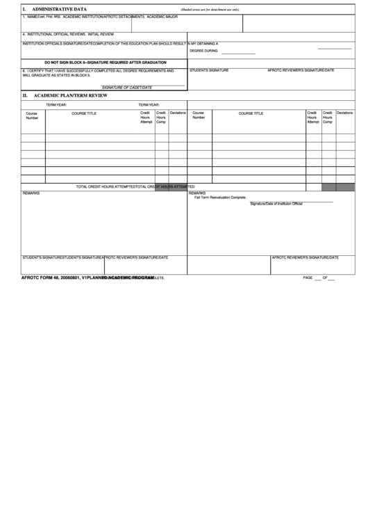 Afrotc Form 48, 20060801, Employee Information Form Printable pdf