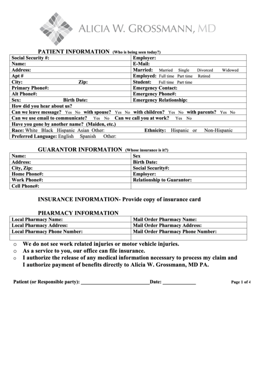 Patient Information Printable pdf