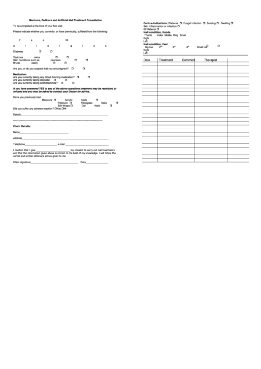 w form invoice 9 Form pdf Consultation Manicure/pedicure printable download