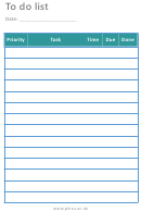 To Do List Template - Priority