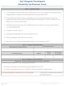 Coc Program Participant Disability Verification Form