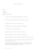 Job/position Questionnaire Template