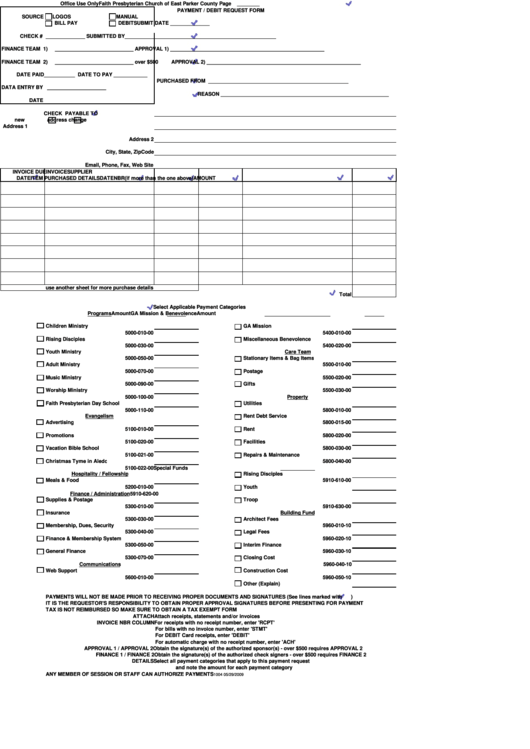 Forms - Payment Request Printable pdf