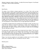 Sample Introductory Letter For Parents Template - Safe Environment Program