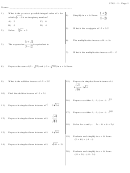 Math Review Sheets Printable pdf