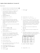 Algebra 1 Back To Book Review 1 Lessons1-15