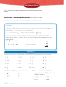 Equivalent Fractions And Decimals (see Lesson 9-8 For Help.)