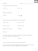 Logarithms Practice Sheet