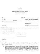 Irrevocable Letter Of Credit Template (for Use With Coal Bonds)