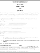 Tenancy Agreement Template Between Landlord And Tenant Printable pdf