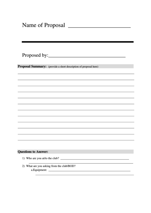 Proposal Template (fillable)