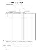 Address Form - Court Forms