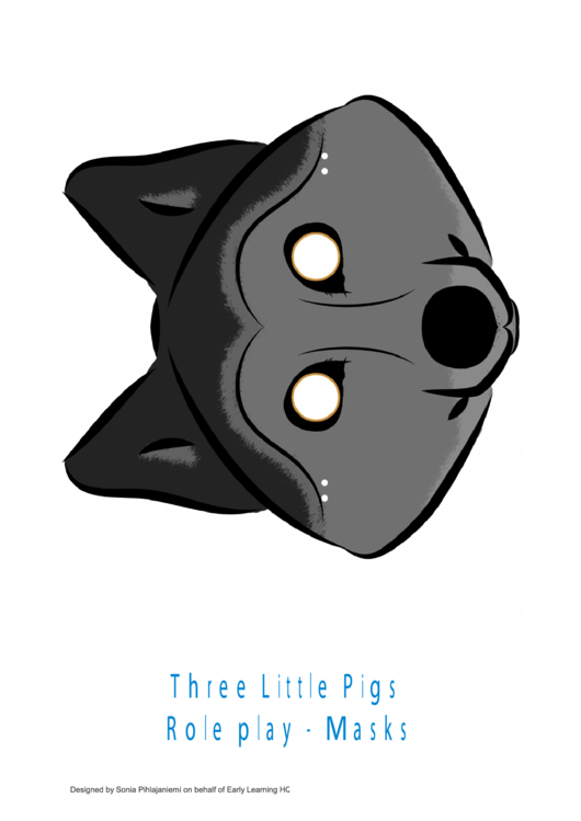 Three Little Pigs Role Play - Wolf And Pig Mask Templates Printable pdf