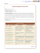 Sample Volleyball Practice Plan Template