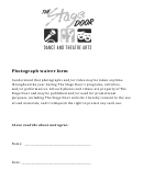 Photograph Waiver Form - The Stage Door Dance And Theatre Arts