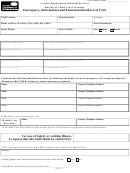 Emergency Information And Immunization Record Card