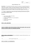 Paper Helicopter Lab Report Template