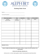 Sample Clothing Order Form