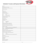 Schedule C Income And Expense Worksheet