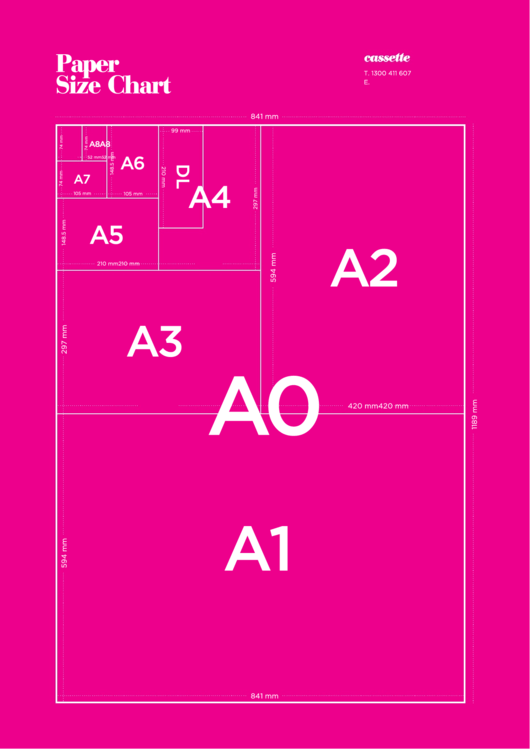 Paper Size Chart printable pdf download