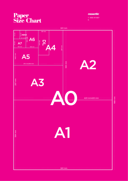 Paper Size Chart Printable