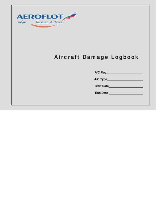 Aircraft Damage Logbook Printable pdf