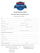 Couch Oil Cares - College Scholarship Application Form Printable pdf