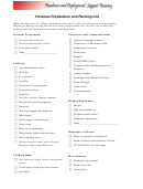 Personal Preparation And Packing List Template