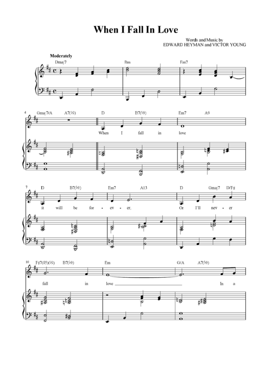 When I Fall In Love (Sheet Music) - E. Heyman And V. Young Printable pdf