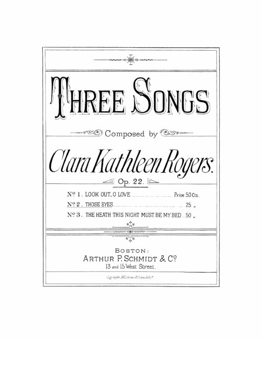 Those Eyes - Words By Ben Jonson, Music Be Clara K. Rogers Music Sheet Printable pdf
