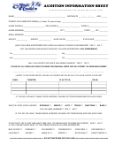 Audition Information Sheet Template