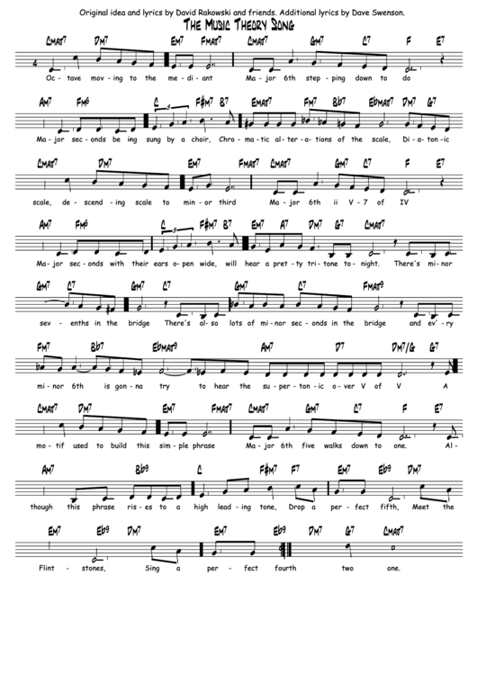 The Music Theory Song By David Rakowski Sheet Music Printable pdf