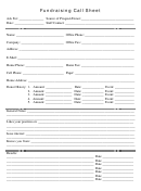 Fundraising Call Sheet Template Printable pdf