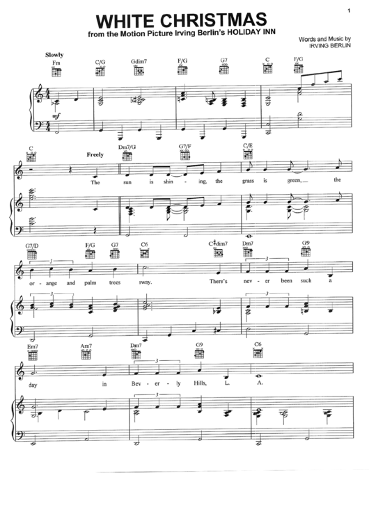 White Christmas - Irving Berlin Sheet Music Printable pdf