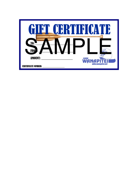 Gift Certificate Template - Sample Printable pdf