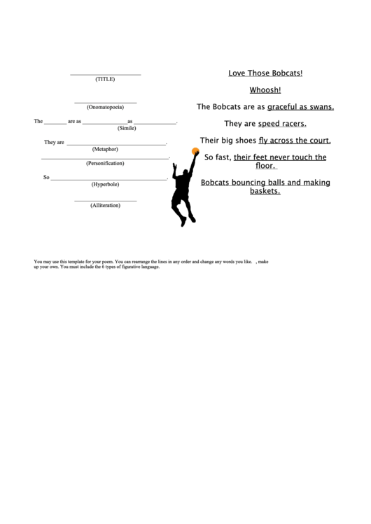 March Madness Poem Template Printable pdf