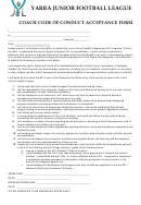 Coach Code Of Conduct Acceptance Form