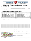 Sample Physical Education Excuse Letter Template